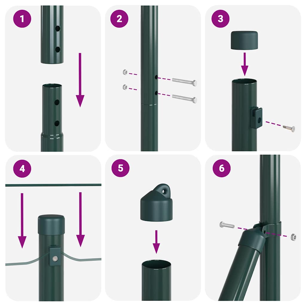 Stup za ogradu Čelik Zelena
