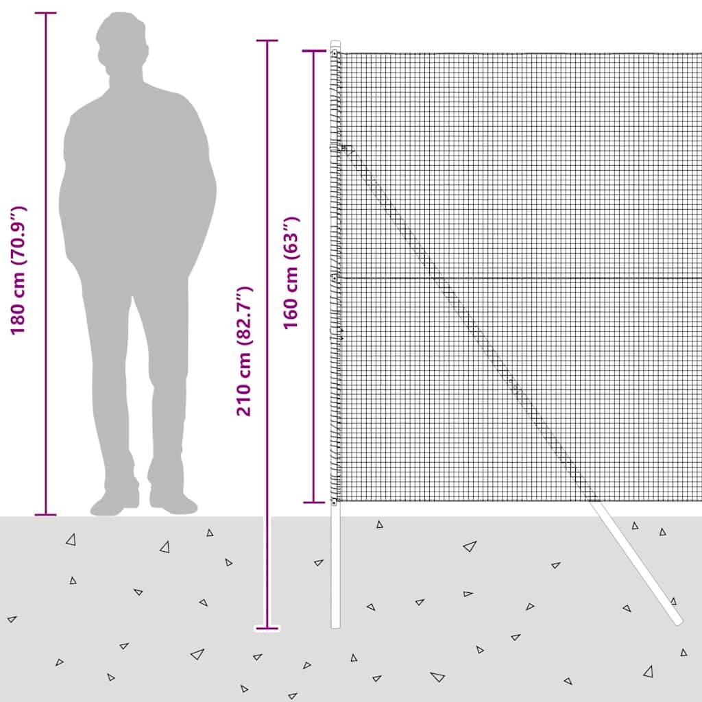 Temeljna zavarena žičana ograda 25 x 1,6 m Zelena Mreža