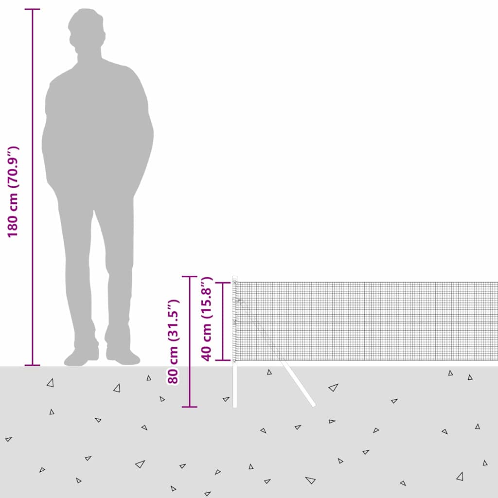 Temeljna zavarena žičana ograda 50 x 0,4 m Zelena Mreža