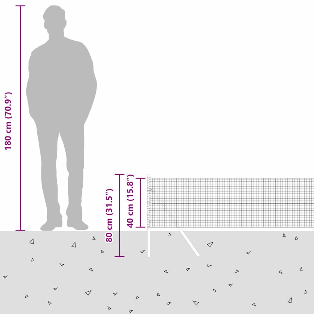 Temeljna zavarena žičana ograda 50 x 0,4 m Zelena Mreža