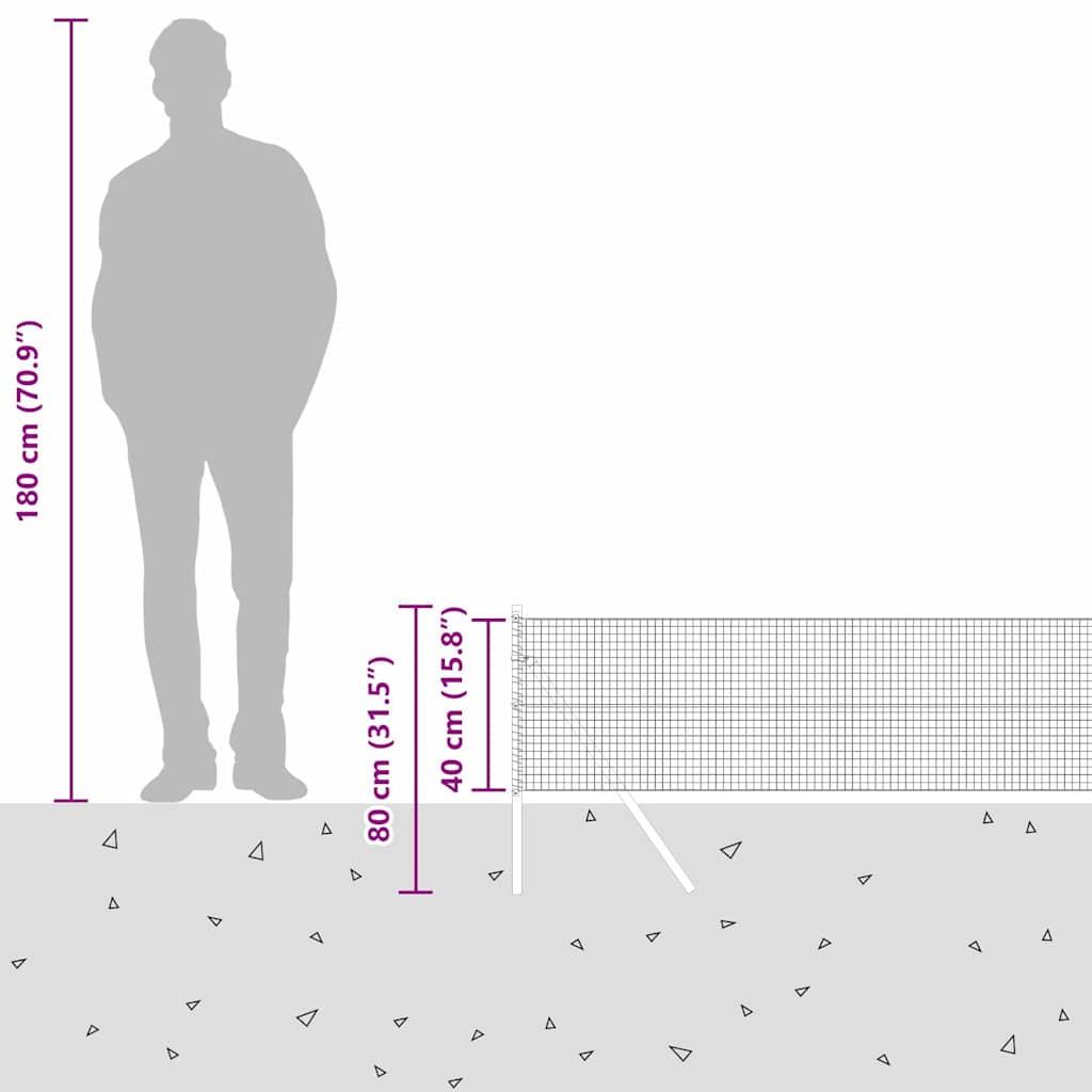 Temeljna zavarena žičana ograda 100 x 0,4 m Zelena Mreža