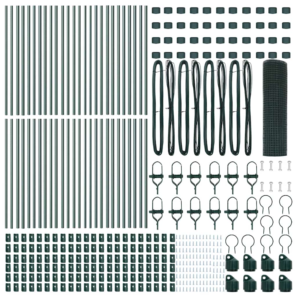 Temeljna zavarena žičana ograda 100 x 0,5 m Zelena Mreža
