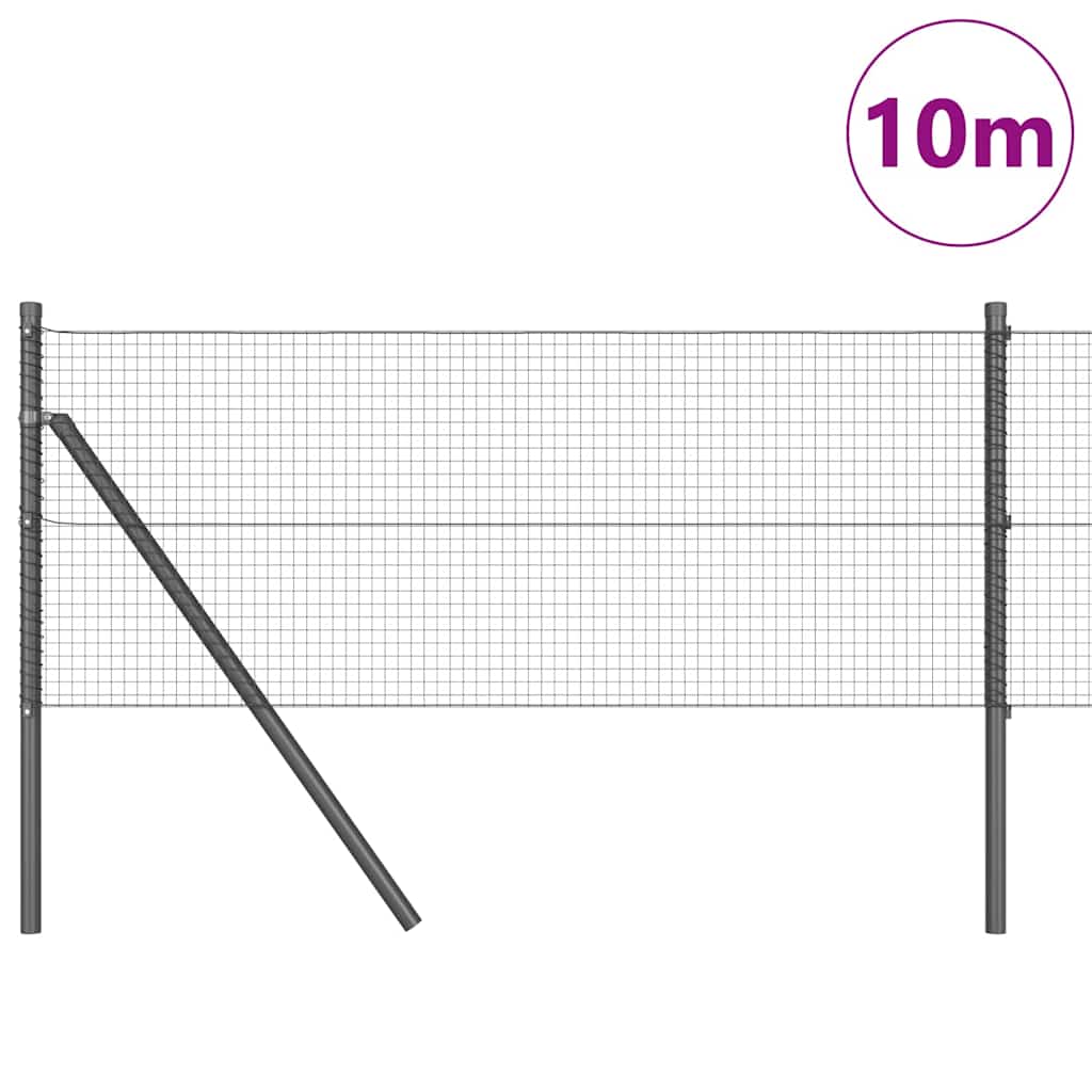 Temeljna zavarena žičana ograda 10 x 0,4 m Siva Mreža