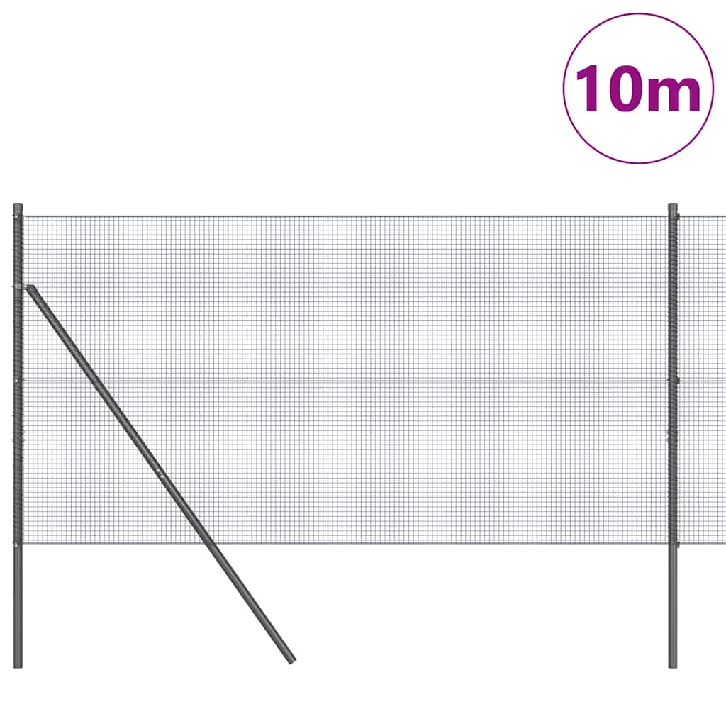 Temeljna zavarena žičana ograda 10 x 1,2 m Siva Mreža