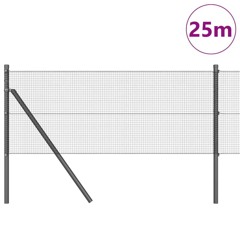 Temeljna zavarena žičana ograda 25 x 0,4 m Siva Mreža