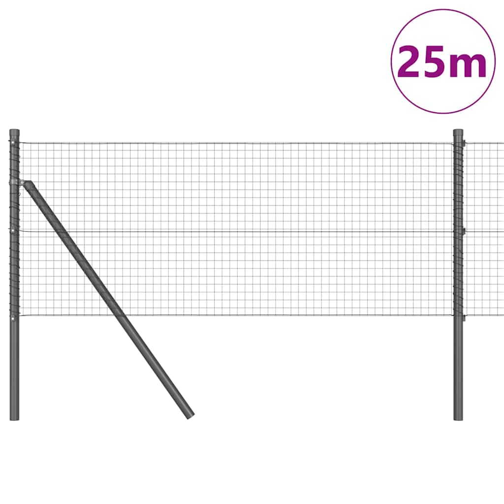 Temeljna zavarena žičana ograda 25 x 0,4 m Siva Mreža