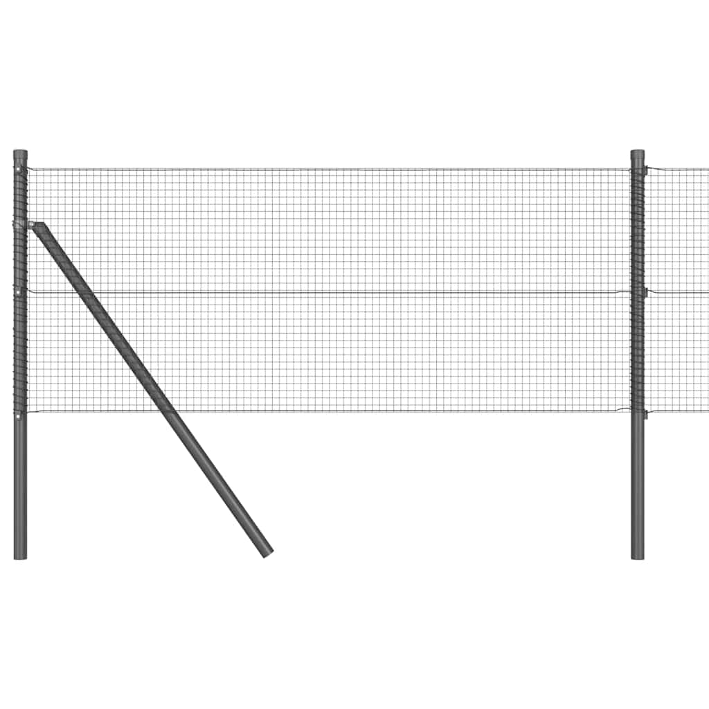Temeljna zavarena žičana ograda 25 x 0,6 m Siva Mreža