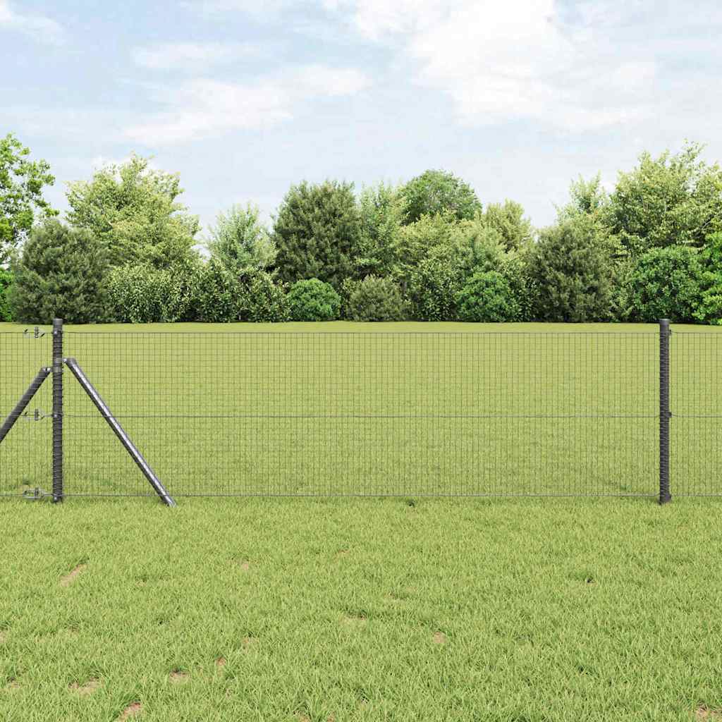 Temeljna zavarena žičana ograda 25 x 0,8 m Siva Mreža