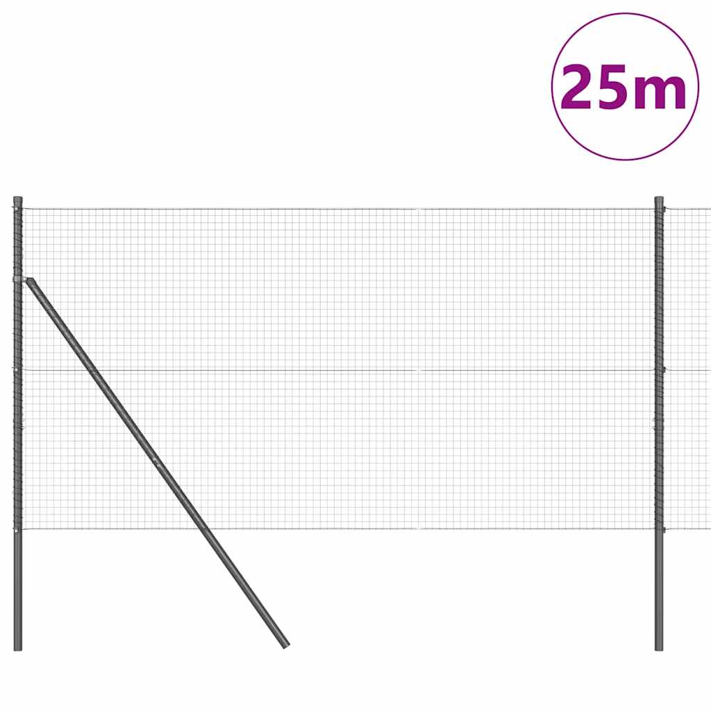 Temeljna zavarena žičana ograda 25 x 1,2 m Siva Mreža