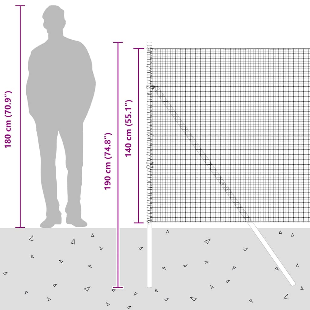Temeljna zavarena žičana ograda 25 x 1,4 m (Š x V)