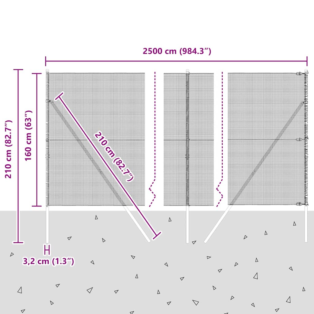 Temeljna zavarena žičana ograda 25 x 1,6 m Siva Mreža