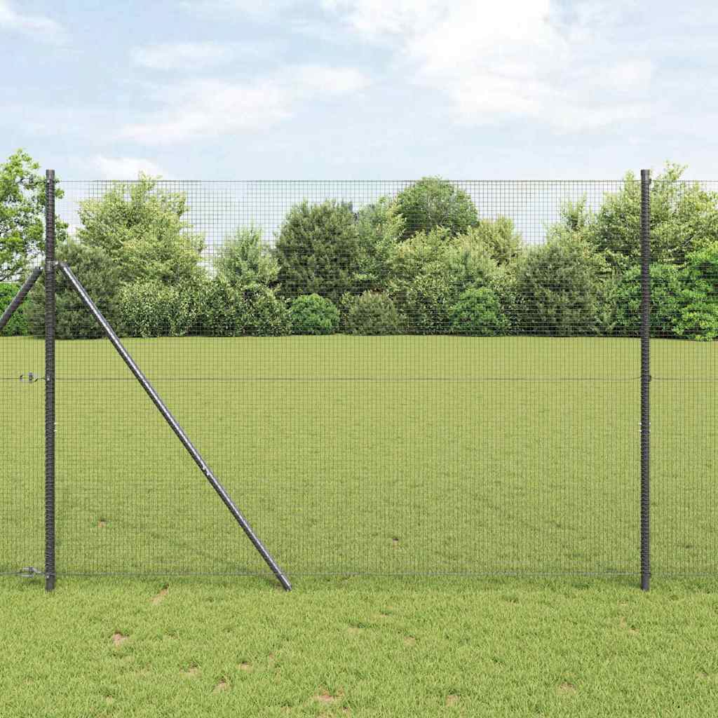 Temeljna zavarena žičana ograda 25 x 1,6 m Siva Mreža