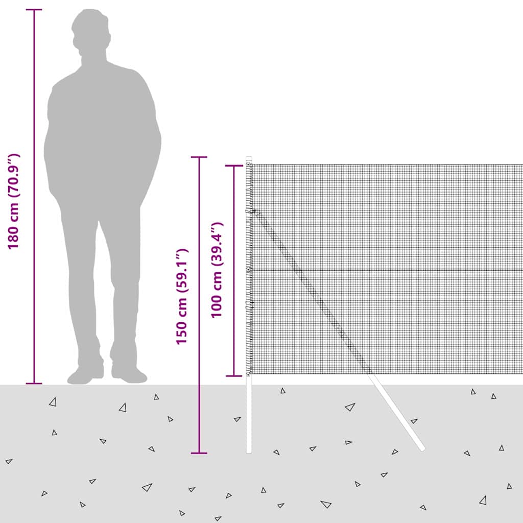 Temeljna zavarena žičana ograda 50 x 1 m (Š x V)