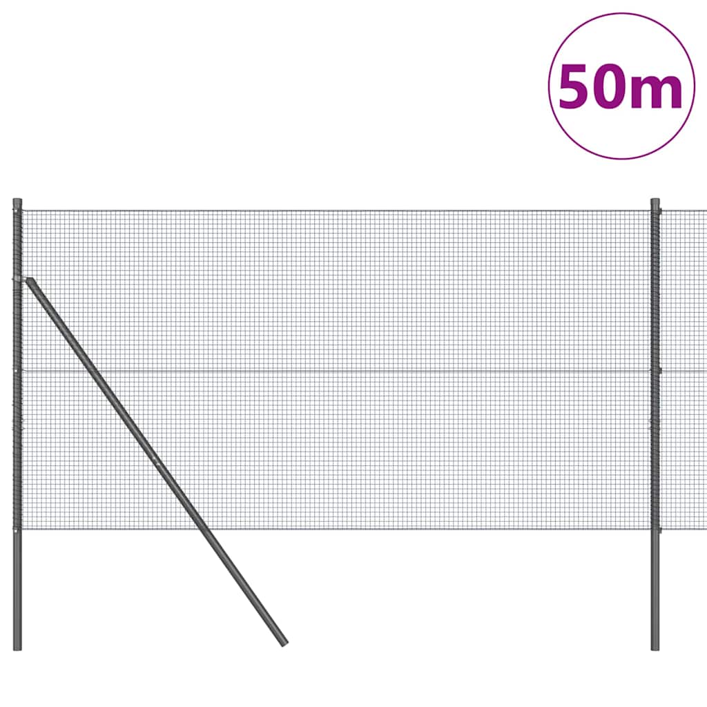 Temeljna zavarena žičana ograda 50 x 1 m Čelik premazan PVC-om