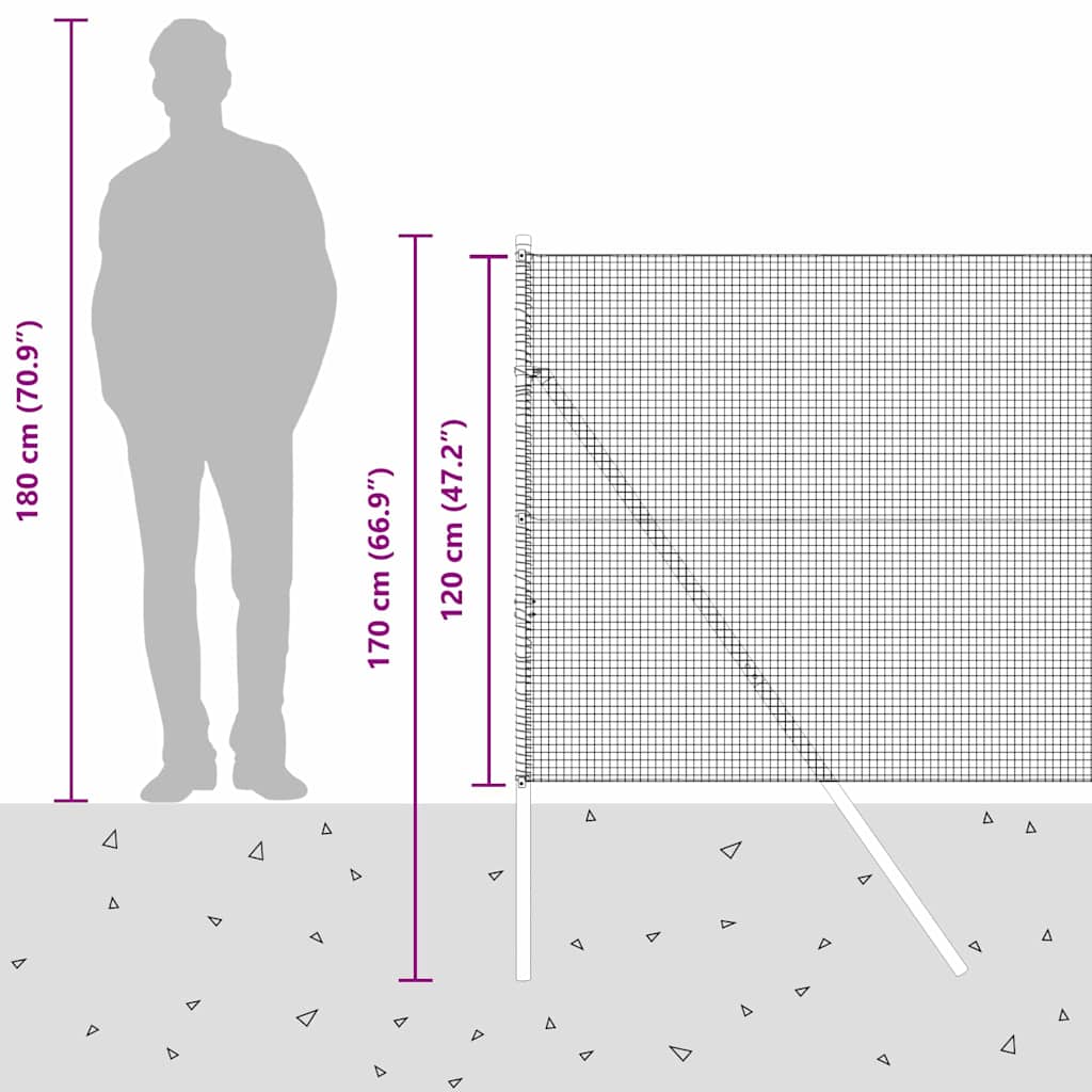 Temeljna zavarena žičana ograda 50 x 1,2 m Siva Mreža