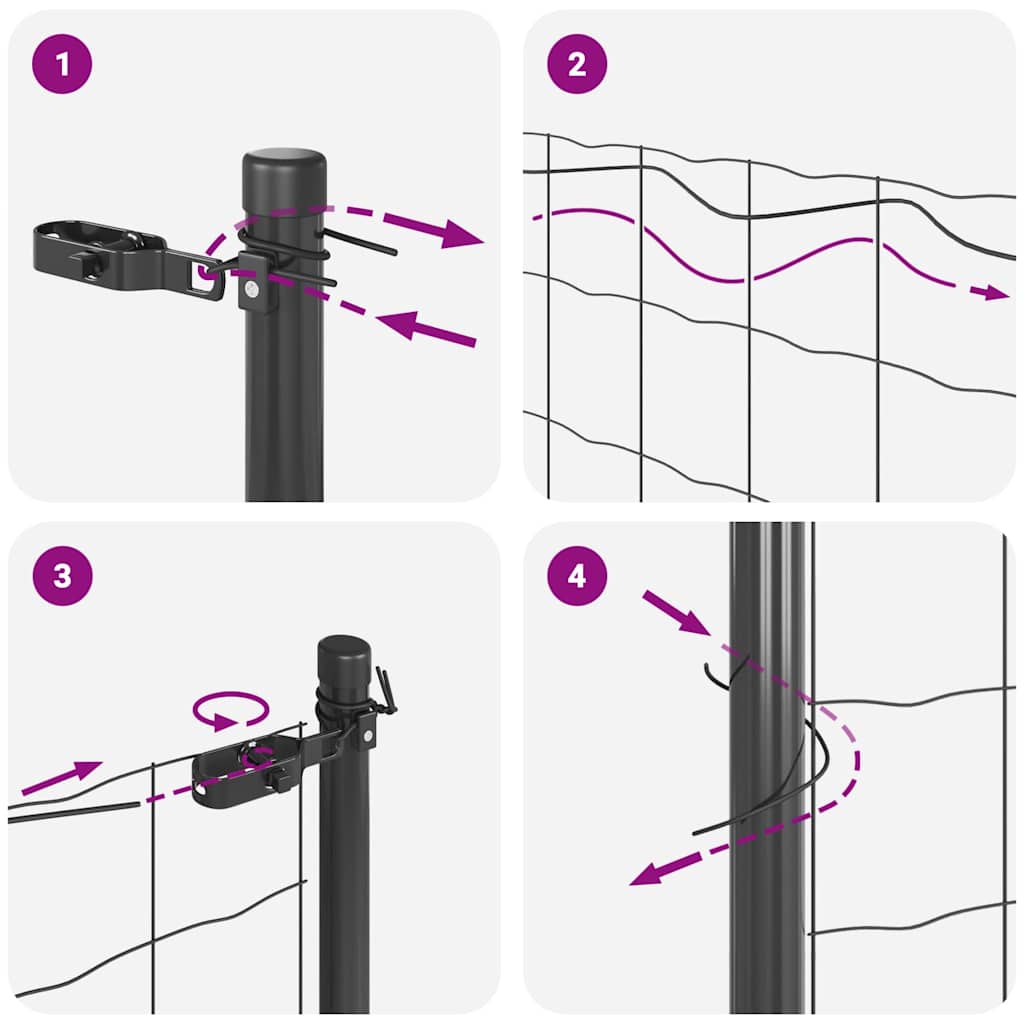 Temeljna zavarena žičana ograda 50 x 1,2 m Siva Mreža