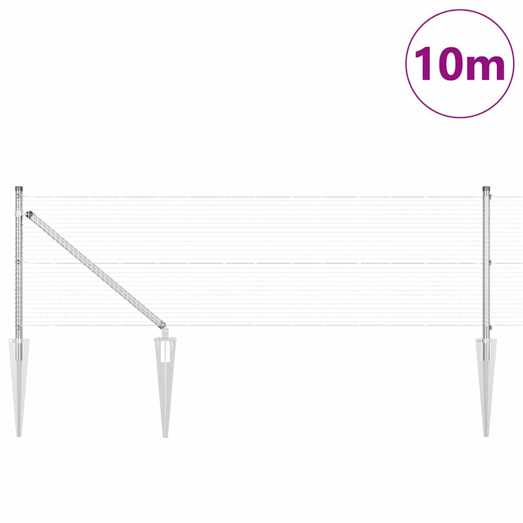 Zavareno žičano ograđivanje s bodljama 10 x 0,6 m Srebrna Mreža