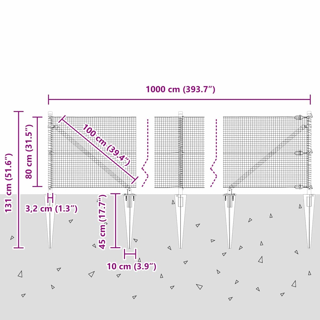 Zavareno žičano ograđivanje s bodljama 10 x 0,8 m Srebrna Mreža