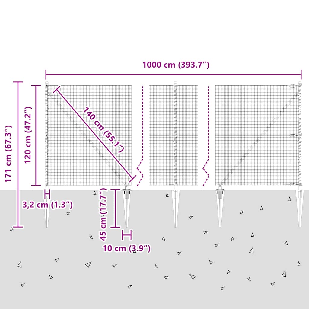 Zavareno žičano ograđivanje s bodljama 10 x 1,2 m Srebrna Mreža