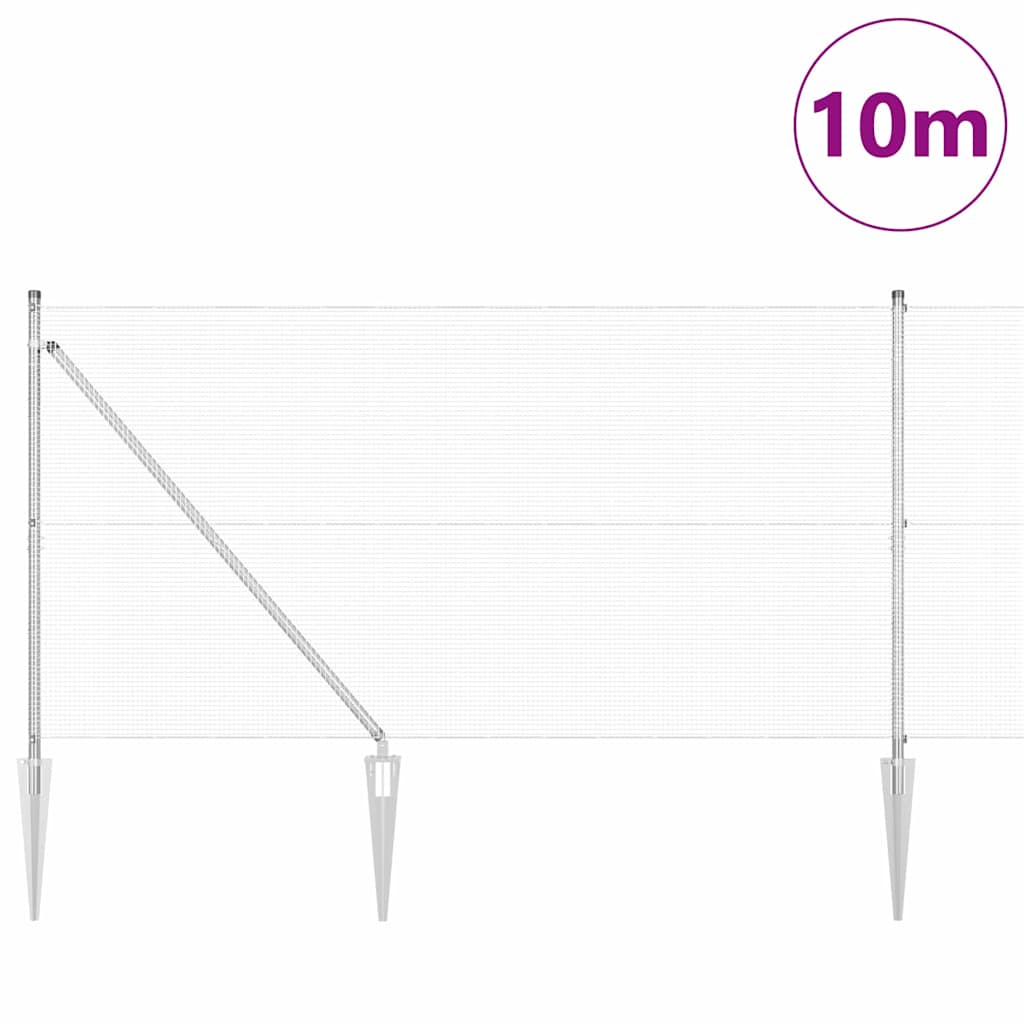 Zavareno žičano ograđivanje s bodljama 10 x 1,4 m Srebrna Mreža
