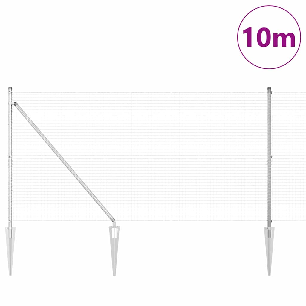Zavareno žičano ograđivanje s bodljama 10 x 1,4 m Srebrna Mreža