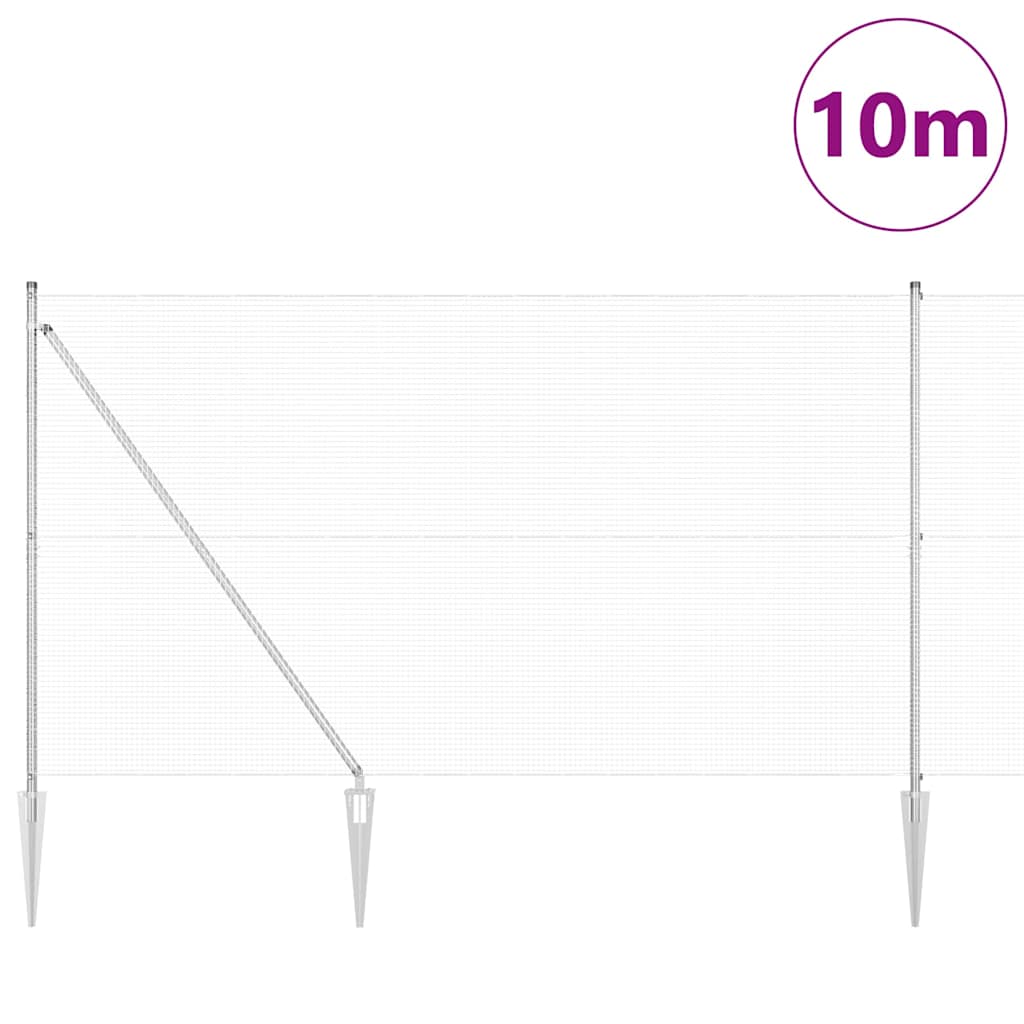 Zavareno žičano ograđivanje s bodljama 10 x 1,6 m Srebrna Mreža