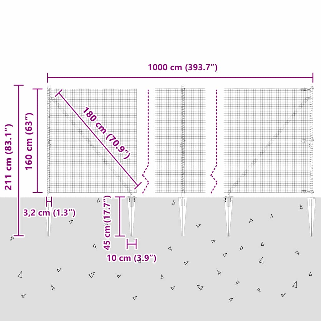 Zavareno žičano ograđivanje s bodljama 10 x 1,6 m Srebrna Mreža