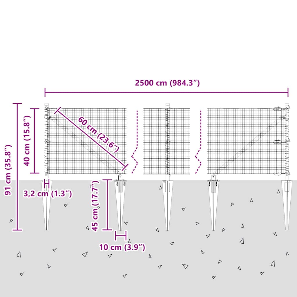 Zavareno žičano ograđivanje s bodljama 25 x 0,4 m Srebrna Mreža