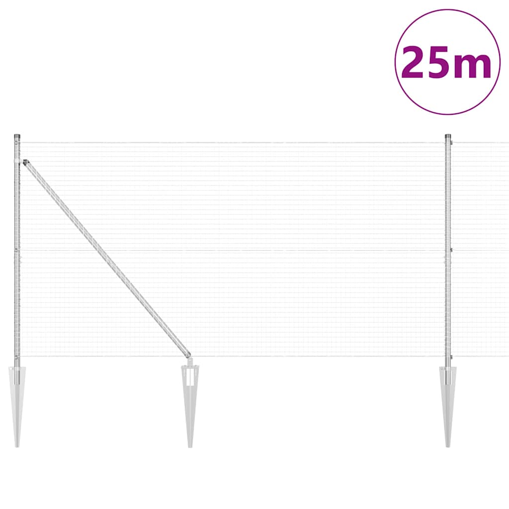 Zavareno žičano ograđivanje s bodljama 25 x 1,2 m Srebrna Mreža