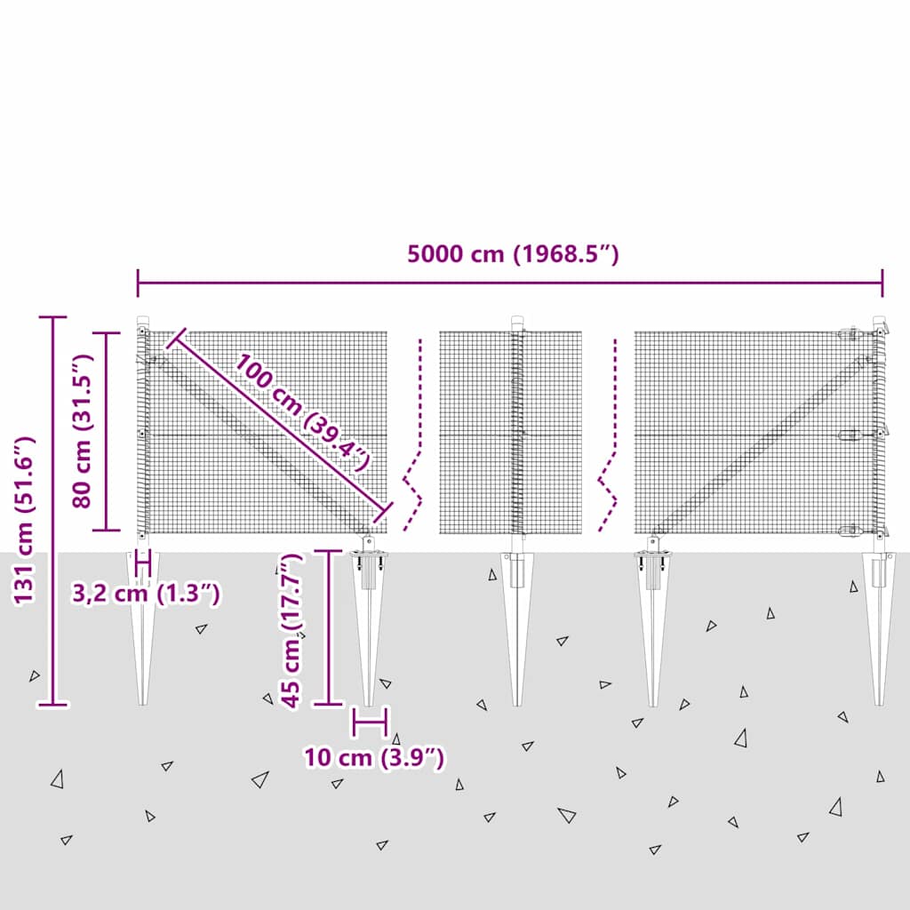Zavareno žičano ograđivanje s bodljama 50 x 0,8 m Srebrna Mreža