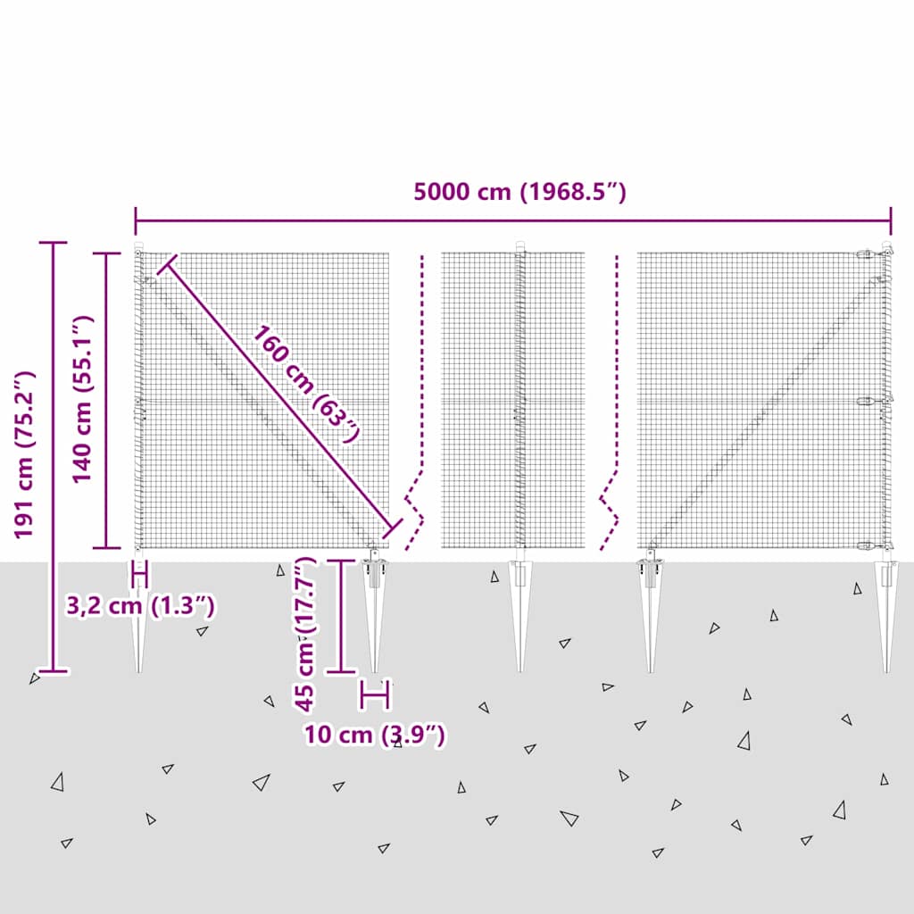 Zavareno žičano ograđivanje s bodljama 50 x 1,4 m Srebrna Mreža