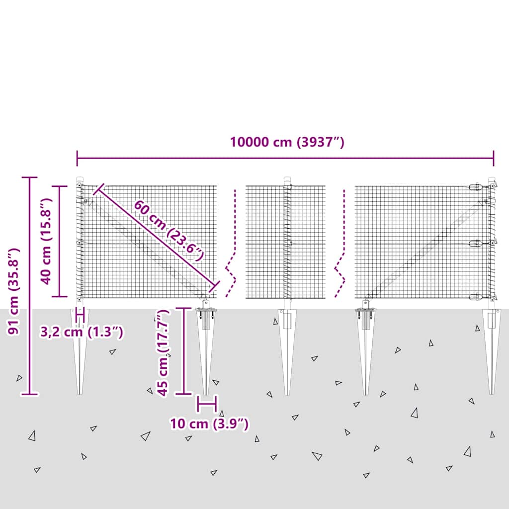 Zavareno žičano ograđivanje s bodljama 100 x 0,4 m Srebrna