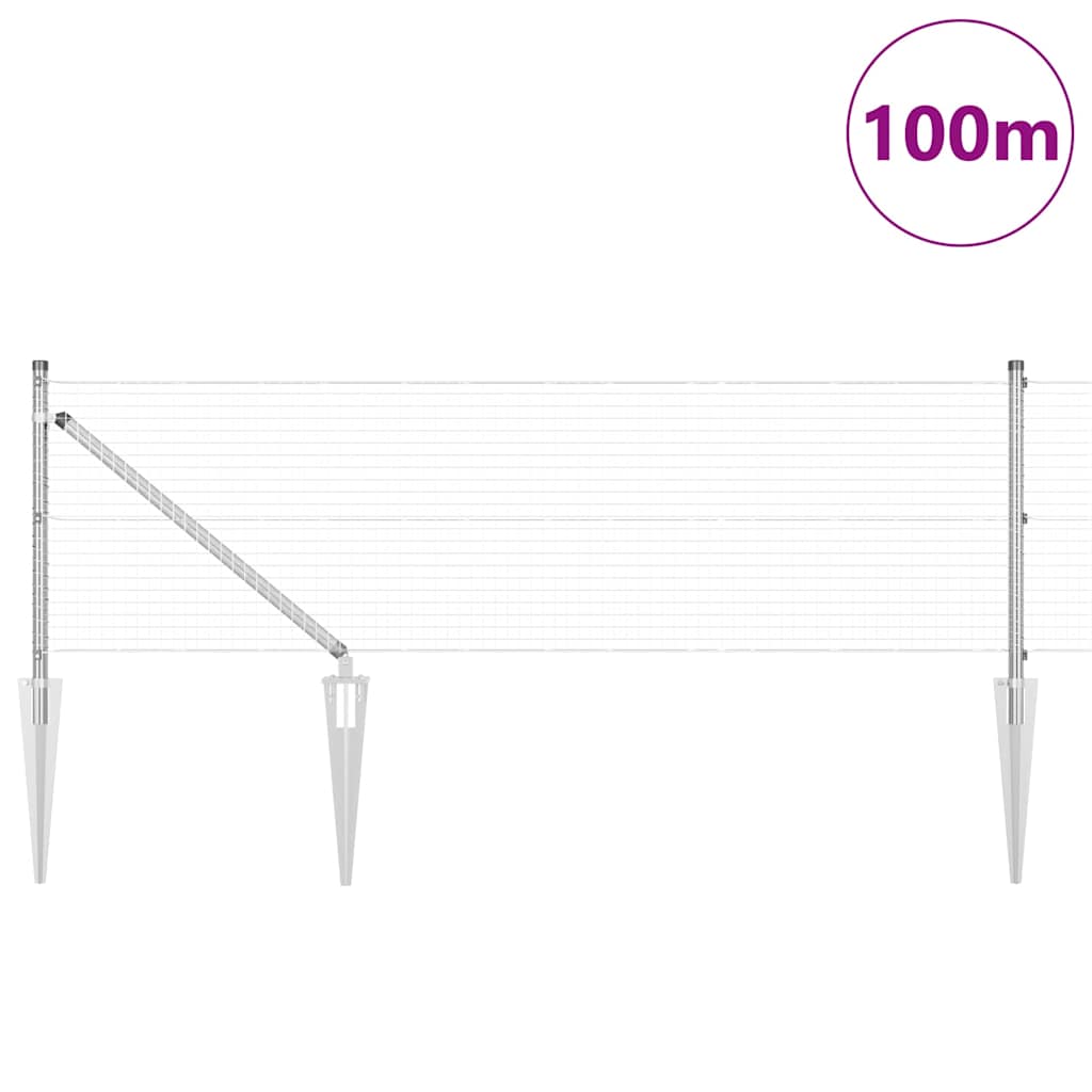 Zavareno žičano ograđivanje s bodljama 100 x 0,8 m Srebrna