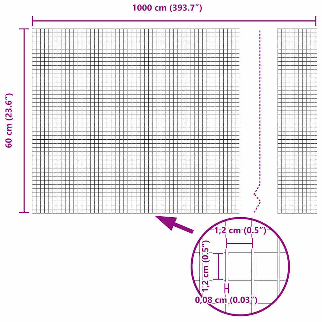 Zavareno žičano ograđivanje s bodljama 10 x 0,6 m Zelena Mreža