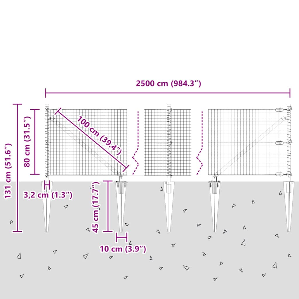 Zavareno žičano ograđivanje s bodljama 25 x 0,8 m Zelena Mreža