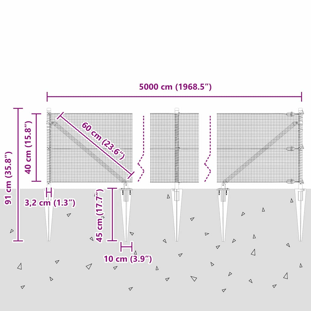Zavareno žičano ograđivanje s bodljama 50 x 0,4 m Zelena Mreža
