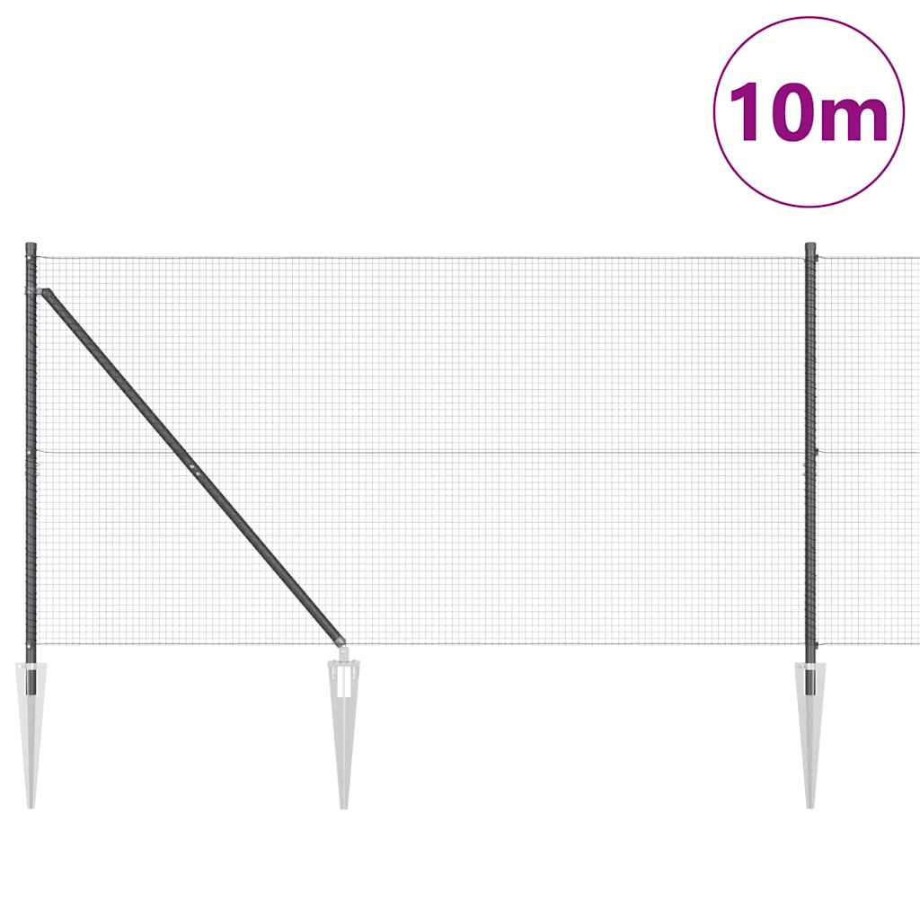Zavareno žičano ograđivanje s bodljama 10 x 1,4 m Siva Mreža