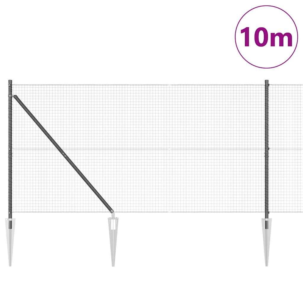 Zavareno žičano ograđivanje s bodljama 10 x 1,4 m Siva Mreža