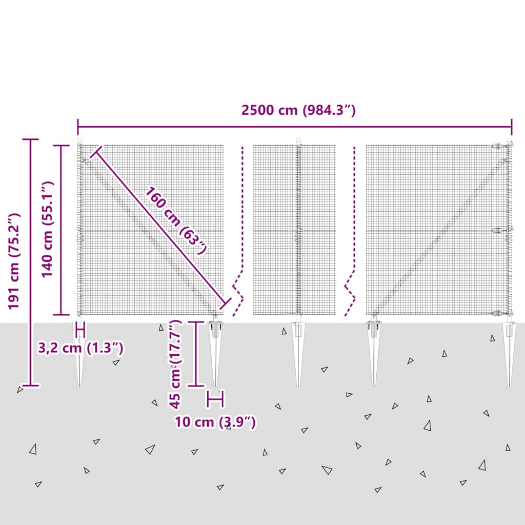 Zavareno žičano ograđivanje s bodljama 25 x 1,4 m Siva Mreža