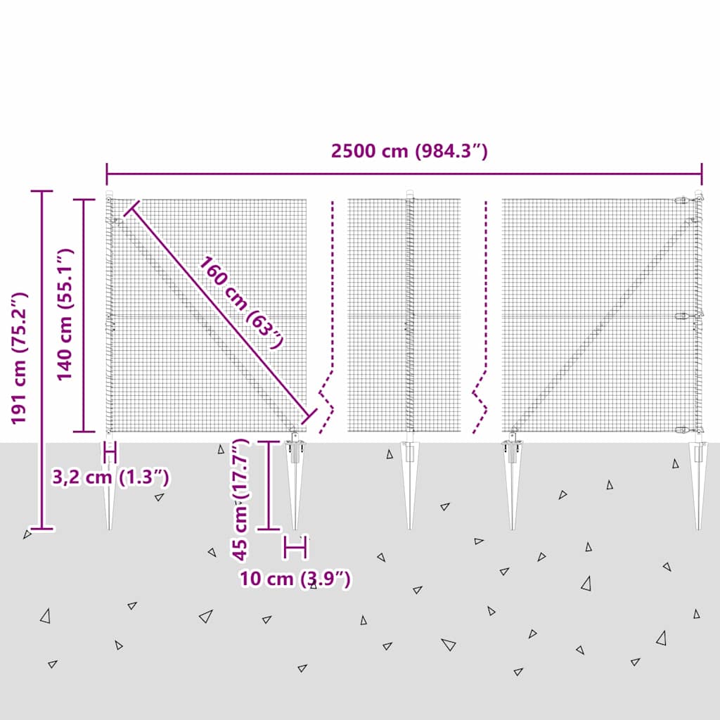 Zavareno žičano ograđivanje s bodljama 25 x 1,4 m Siva Mreža