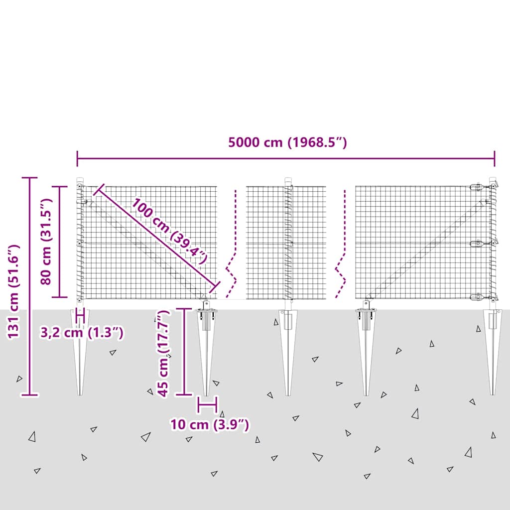 Zavareno žičano ograđivanje s bodljama 50 x 0,8 m (Š x V)