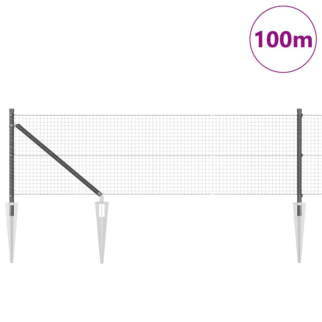Zavareno žičano ograđivanje s bodljama 100 x 0,8 m Siva Mreža