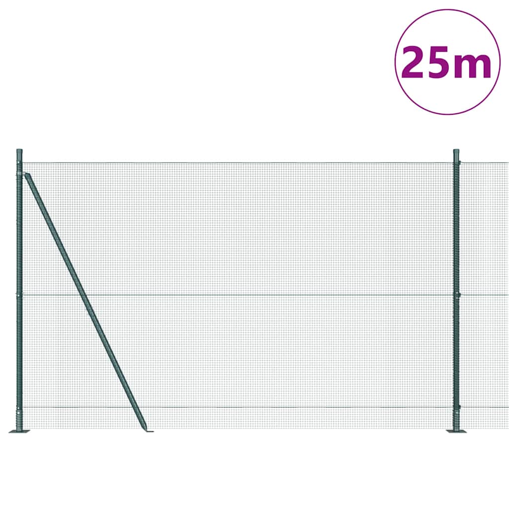 Zavareno žičano ogradno mreža s betonskom podlogom 25 x 1,6 m