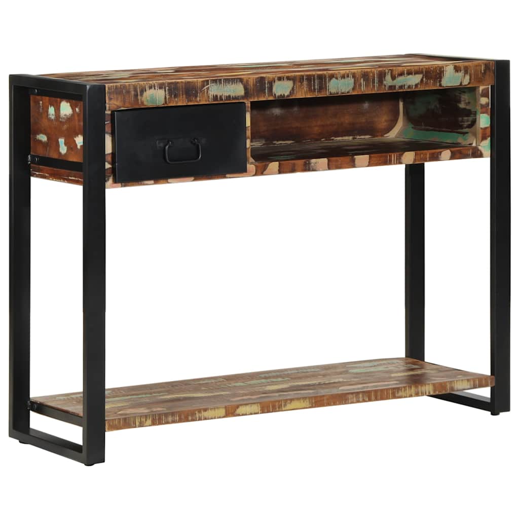 Konzolni stol Višebojni 100x35x75 cm puno drvo obrađeno
