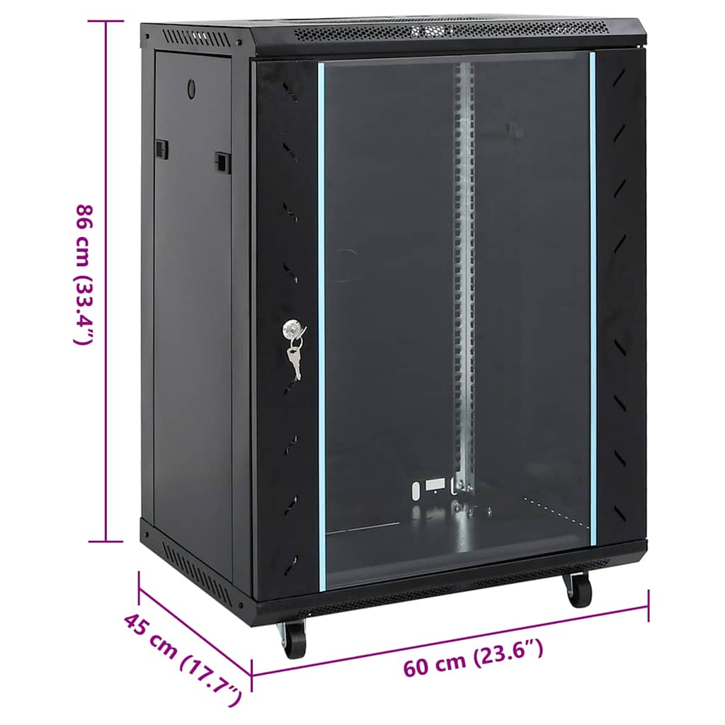 Komunikacijski ormarić 15U 19" IP20 crni 60 x 45 x 86 cm