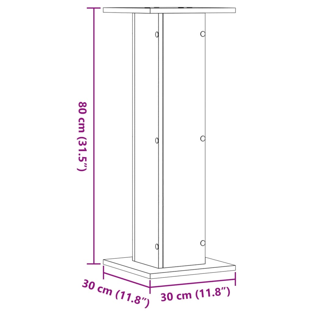Stalci za biljke 2 kom crni 30 x 30 x 80 cm konstruirano drvo