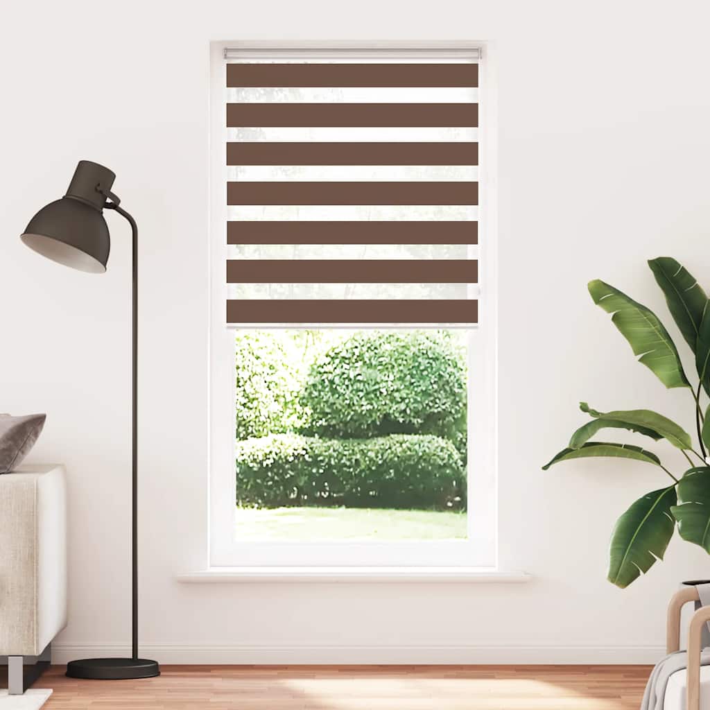 Zebra zavjesa Smeđa 110x200 cm Širina tkanine 105,9 cm Poliester