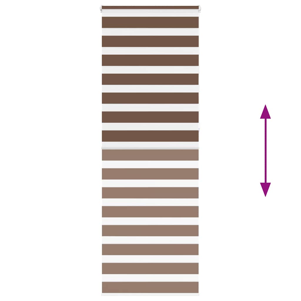 Zebra zavjesa Smeđa 80x230 cm Širina tkanine 75,9 cm Poliester
