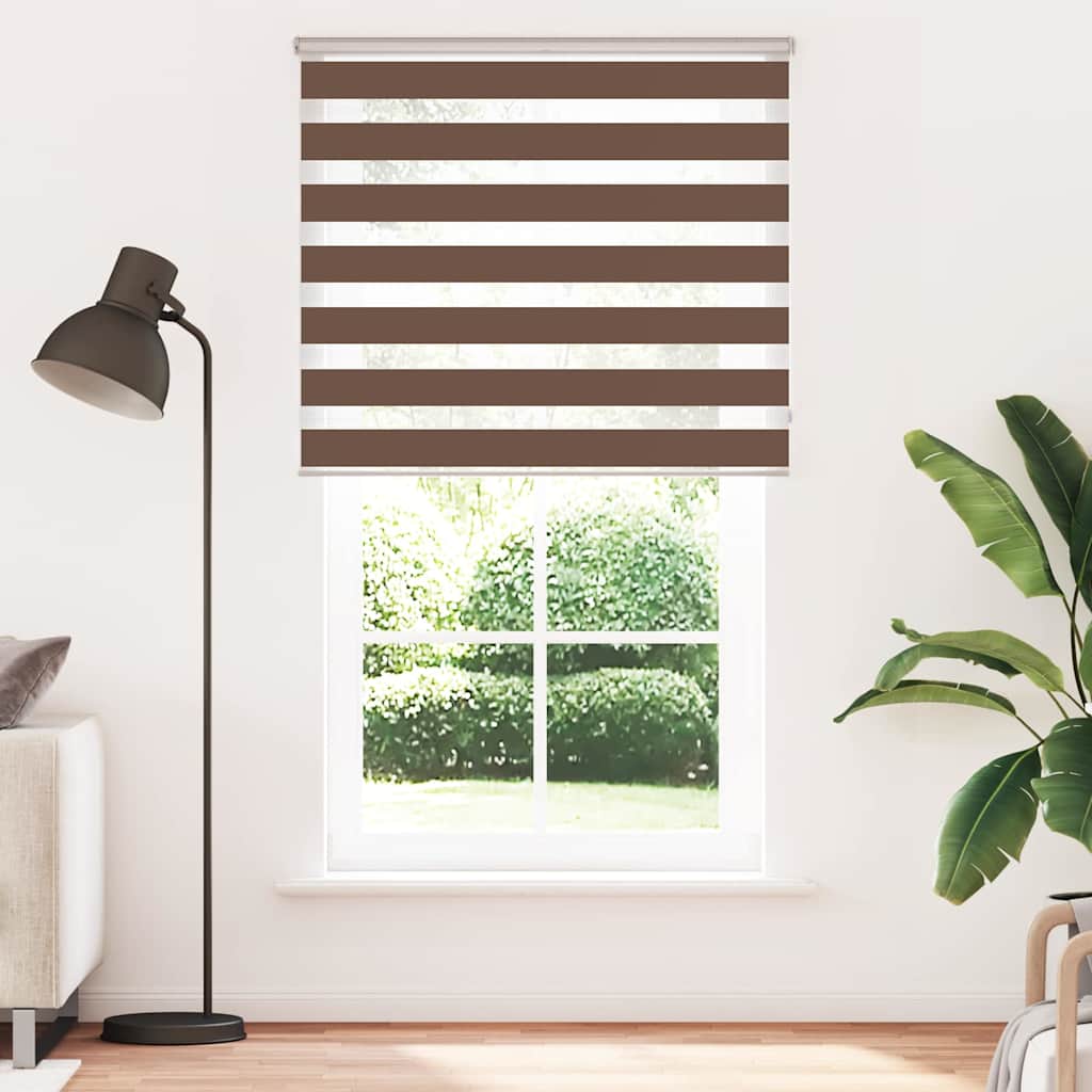 Zebra zavjesa Smeđa 120x230 cm Širina tkanine 115,9 cm Poliester