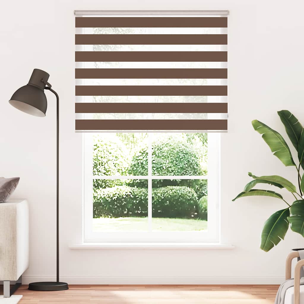 Zebra zavjesa Smeđa 150x230 cm Širina tkanine 145,9 cm Poliester